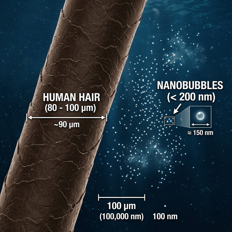 Nanobubble vs Human Hair